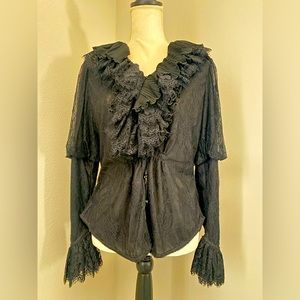 Black lace Boston Proper blouse, size S